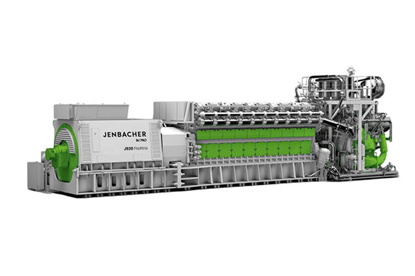 What advanced functions does the control system of Mobile Container 9 Series Gas Engine have?